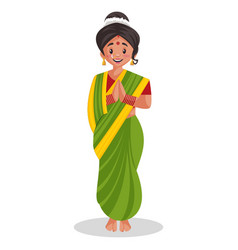 Indian marathi woman cartoon Royalty Free Vector Image