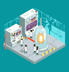 Scientists working research in chemical lab Vector Image