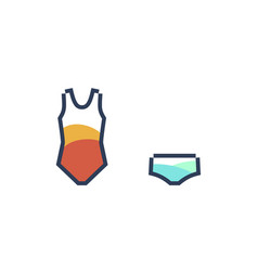 One Piece Swimsuit And Swimming Trunks Icons