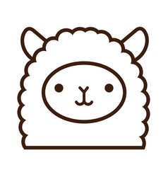 Cute Little Llama Kawaii Animal Line Style