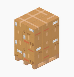 Isometric Cardboard Box Packages Parcel Detailed