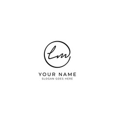 L M Lm Initial Letter Handwritten Signature Logo