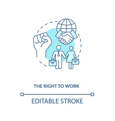 Right To Work Blue Concept Icon