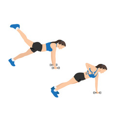 Woman Doing Alternating Plank Row Leg Raise