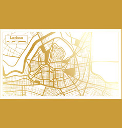 Larissa Greece City Map In Retro Style In Golden