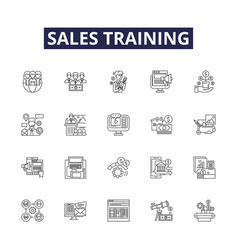 Sales Training Line Icons And Signs