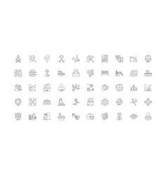 Supply Chain Ideas Linear Icons Line Signs Set