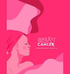 Breast Cancer Month Pink Hair Woman Survivor Card