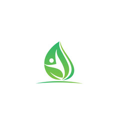 Human Health Leaf Organic Eco Vegan Logo