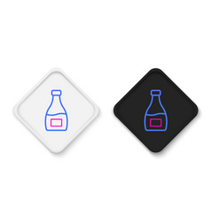 Line Sauce Bottle Icon Isolated On White