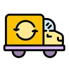 Return Parcel Car Icon Flat