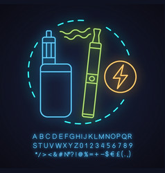 Vape Shop Neon Light Concept Icon