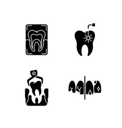 Dental Practice Black Glyph Icons Set On White