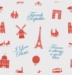 Seamless Pattern On France And Paris Theme