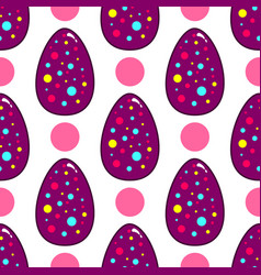 Seamless Pattern With Cartoon Easter Eggs