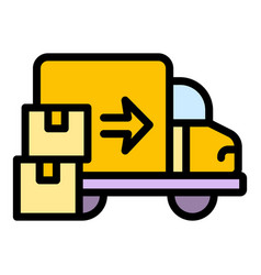 Tracking Delivery Van Icon Flat