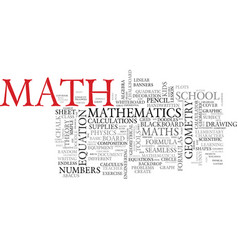 Math word cloud concept Royalty Free Vector Image