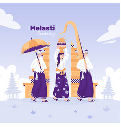 Melasti Ceremony Celebrates Of Bali Nyepi Day