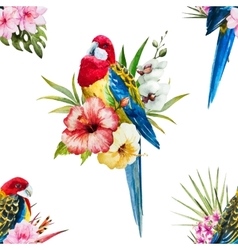 Watercolor Rosella Bird Pattern