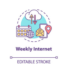 Weekly Internet Concept Icon Wireless Connection