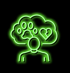 Childhood Trauma Pet Funeral Neon Glow Icon