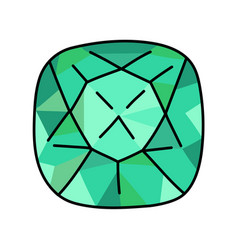 Emerald Color Line Icon Precious Stones