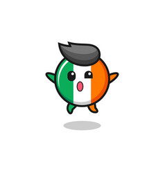 Ireland Flag Character Is Jumping Gesture