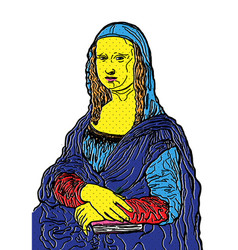 Isolated Of Mona Lisa Painting In Pop Art Style