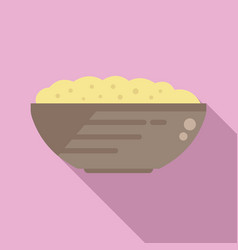 Mash Potato Bowl Icon Flat Food Dish