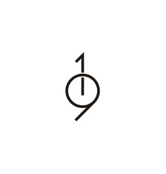 Number 9 1 Line Geometric Symbol Simple Logo