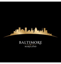 Baltimore Maryland City Skyline Silhouette