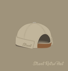 Brimless Cap Template With Back View In Cream