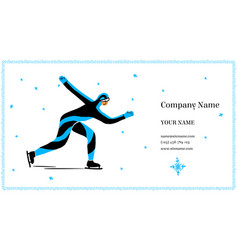 Business Card Template With A Speed Skating Skater