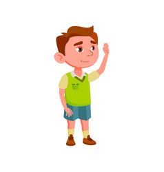 Cute Boy Greeting Grandparents In Park Cartoon