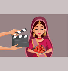 Indian Actress Filming Bollywood Production