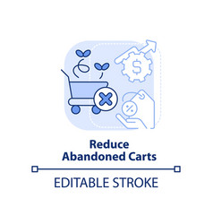 Reduce Abandoned Carts Light Blue Concept Icon