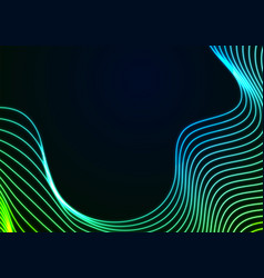 Blue Green Neon Waves Abstract Technology