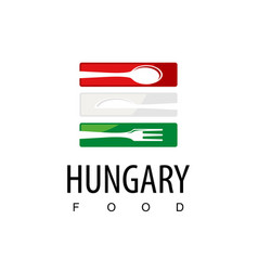 Hungary Food Restaurant Logo With Flag