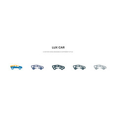 Lux Car Icon In Different Style Two Colored