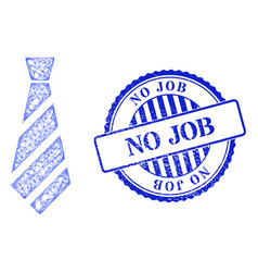 Rubber No Job Badge And Network Striped Tie Mesh