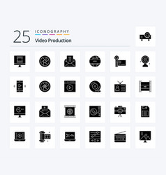 Video Production 25 Solid Glyph Icon Pack