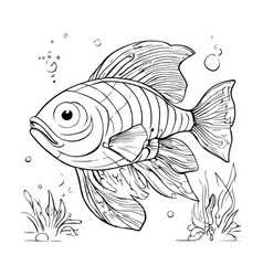 Black And White Of A Goldfish In The Sea