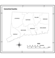 Road map us american state connecticut Royalty Free Vector