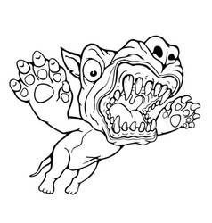 Grinning Dog Attack Coloring Page