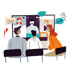 Videoconference Or Meeting With Partners Online