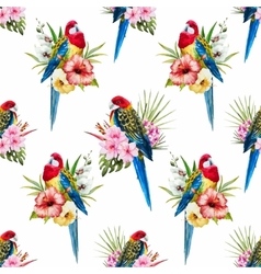 Watercolor Rosella Bird Pattern