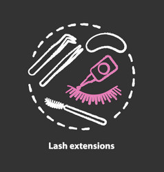 Lash Extension Chalk Concept Icon False Eyelashes