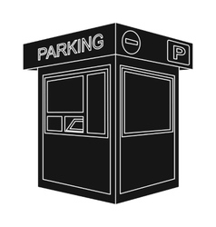 Parking Toll Booth Icon In Black Style Isolated