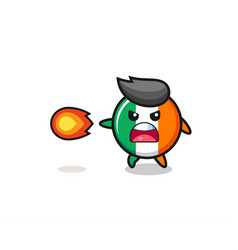 Cute Ireland Flag Mascot Is Shooting Fire Power