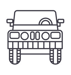 Jeep Front View Line Icon Sign